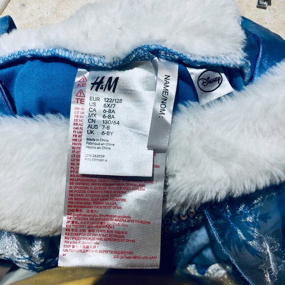 ❄️ [KIDS 6-8Y]  H&M x DISNEY Frozen Elsa Princess Snowflake Costume Fur Dress ❄️ - Picture 8 of 9